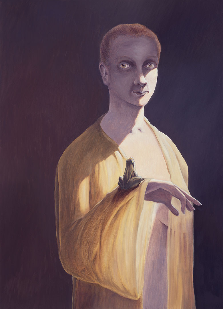«Mensch und Tier», Öl auf Leinwand, 90 x 60 cm, 2001